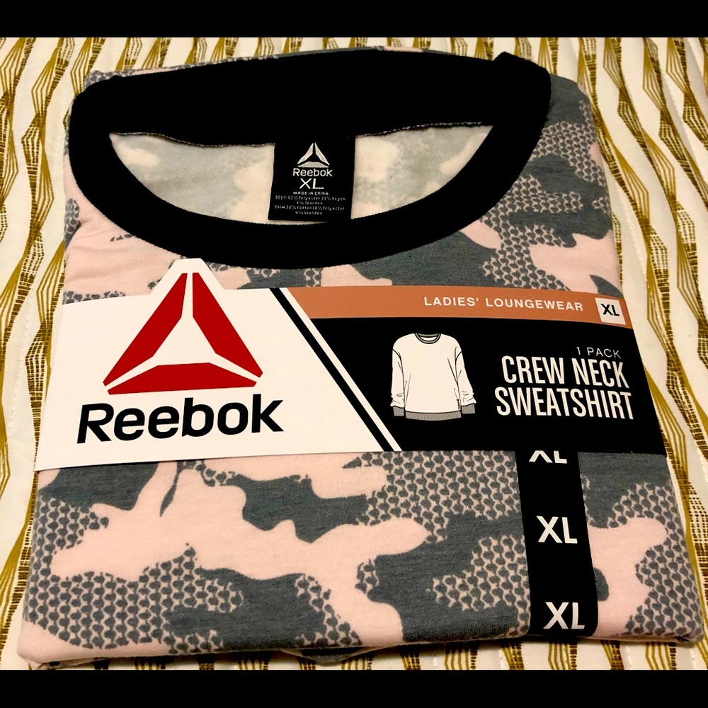 Reebok women crewneck sweatshirt XL pink & gray